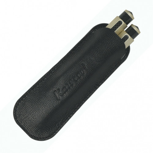 KAWECO ECO LEATHER POUCH - SPORT - BLACK - HOLDS 2 PENS