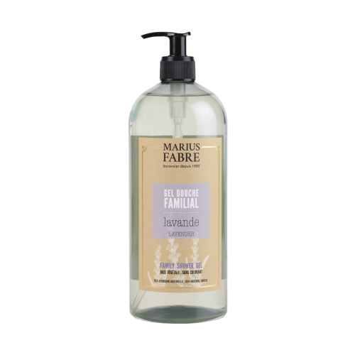 Marius Fabre Family Size Shower Gel 1 Litre - Lavender - Bien Etre (Pack of 6)