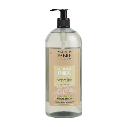 Marius Fabre Family Size Shower Gel 1 Litre - Verbena - Bien Etre (Pack of 6)