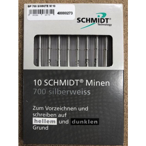 SCHMIDT A2 BALLPOINT PENS - 700 - SILVERWHITE - MEDIUM - PACK OF 10