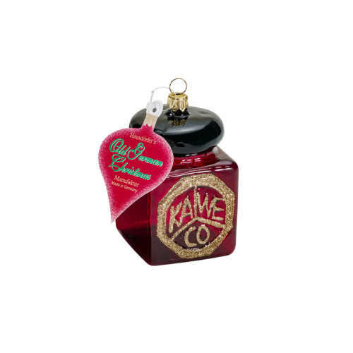 KAWECO CHRISTMAS DECORATION GLASS INK BOTTLE - BORDEAUX