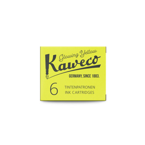 KAWECO INK CARTRIDGES - PACK OF 6 - GLOWING YELLOW