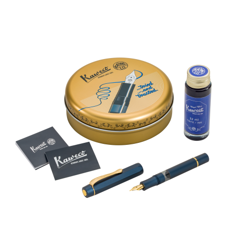 Kaweco PISTON SPORT AL Starter Set Navy/Gold M