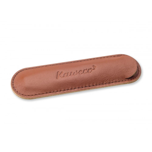 KAWECO ECO LEATHER POUCH - SPORT - BRANDY - HOLDS 1 PEN