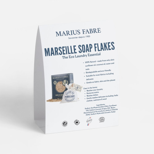 Marius Fabre A5 POS Display - Table Tent - NATURE - Soap Flakes/Laundry Liquid