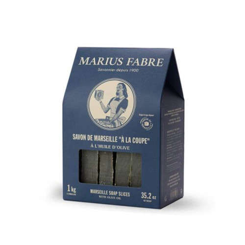 Marius Fabre Marseille Soap - Rough Sliced - 1kg - Green - Nature (Pack of 6)